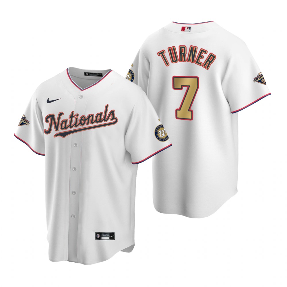 2017 MLB Washington Nationals #7 Turner White Game Jerseys